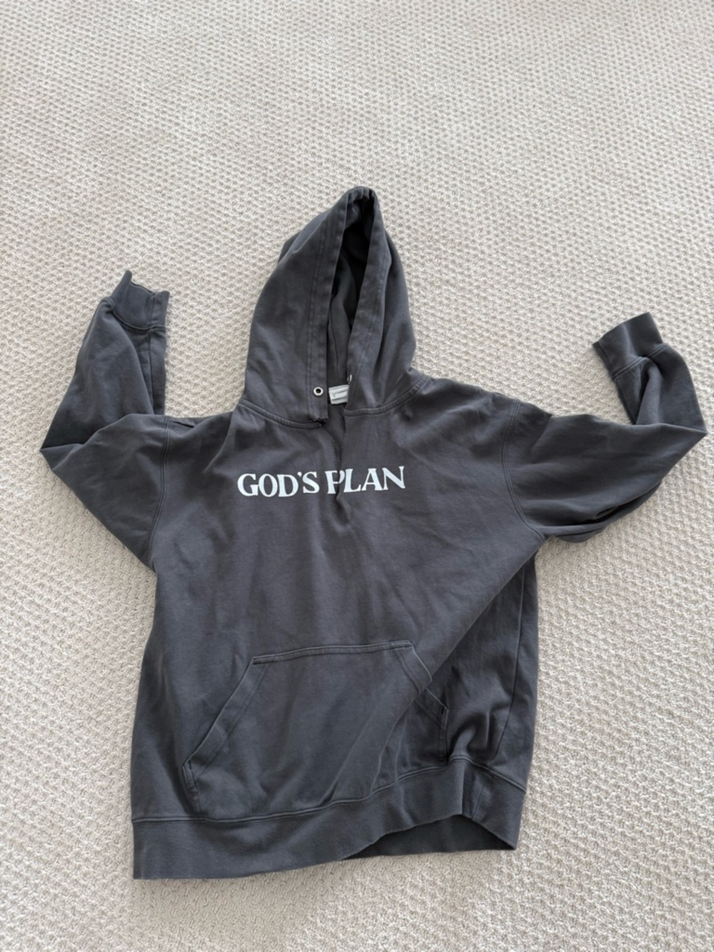 God's Plan Black Hoodie with Front Script